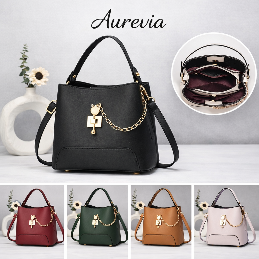 Aurevia Elegant Bucket Handbag – Women Luxury Shoulder & Crossbody Bag